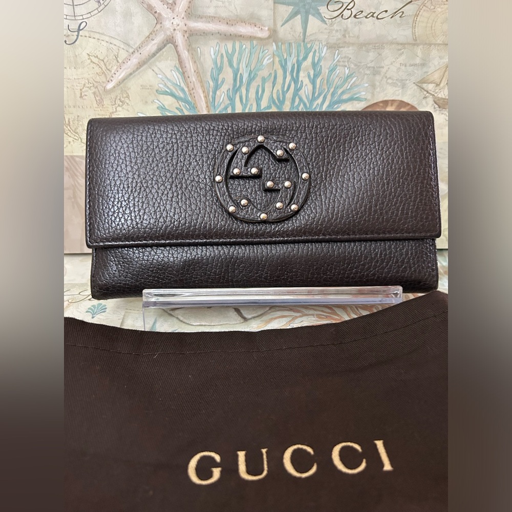 Gucci Black Leather Long Wallet